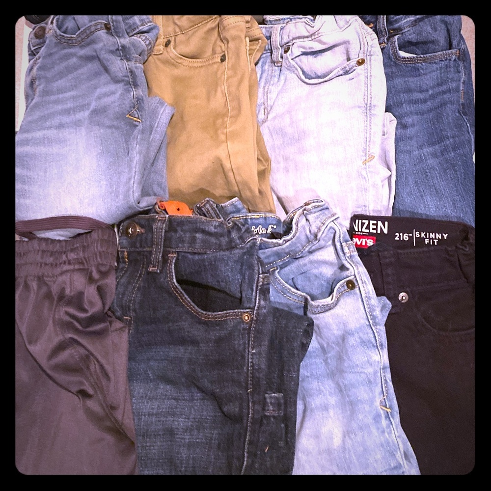 13 pair of boys size 8 jeans multiple styles